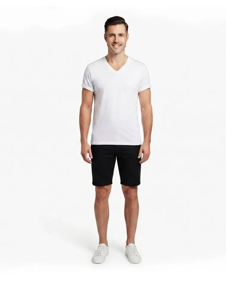 ART.435 REMERA MANGA CORTA ESCOTE v BLANCA