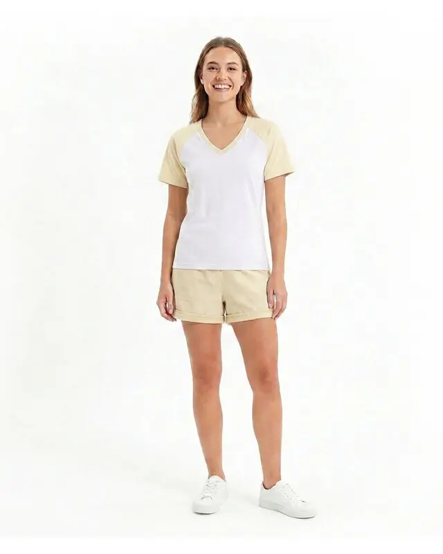 ART.488 REMERA COMBINADA ENTALLADA