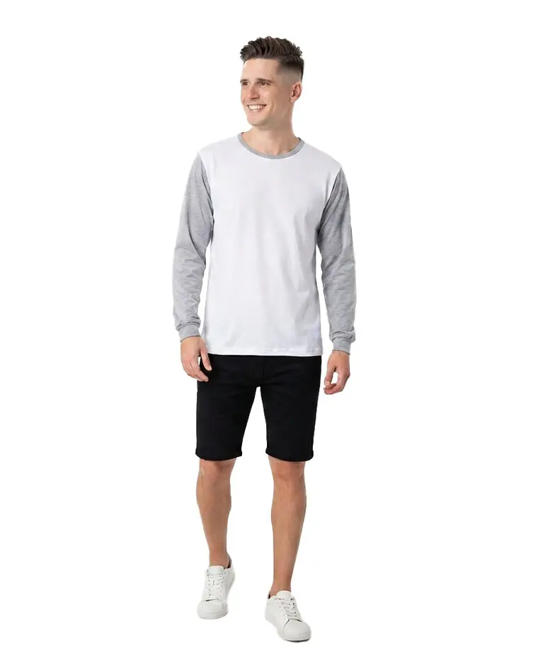ART.9512 REMERA MANGA LARGA COMBINADA MELANGE